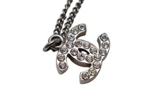 Load image into Gallery viewer, CHANEL シャネル ココマーク ネックレス 重量約5.9g 全長約44cm C12V刻印 シルバー メタル ラインストーン 美品 中古 4c076480