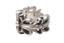 画像をギャラリービューアに読み込む, CHROME HEARTS クロムハーツ ダブルフローラルクロスリング 指輪 サイズ16号 重量約16.0g シルバー925 美品 中古 4c076514
