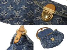 Load image into Gallery viewer, LOUIS VUITTON ルイヴィトン モノグラムデニム ミニプリーティ ハンドバッグ M95050 レザー ブルー 美品 中古 4c076528