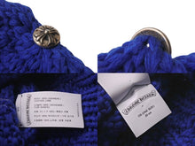 画像をギャラリービューアに読み込む, 新品未使用 CHROME HEARTS クロムハーツ カシミヤ クロスパッチ ビーニー ニットキャップ 帽子 ブルー 中古 4c076529