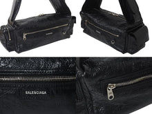 画像をギャラリービューアに読み込む, 極美品 BALENCIAGA バレンシアガ スーパービジィ スモール スリングバッグ アリーナラムスキン 702167・1000・N527277 ブラック 中古 4c076535