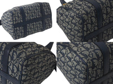 Load image into Gallery viewer, CHRISTIAN DIOR クリスチャンディオール トロッター ハンドバッグ PZ1002 キャンバス レザー ネイビー グレー ゴールド 美品 中古 4c076537