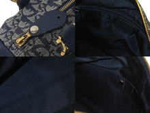 Load image into Gallery viewer, CHRISTIAN DIOR クリスチャンディオール トロッター ハンドバッグ PZ1002 キャンバス レザー ネイビー グレー ゴールド 美品 中古 4c076537