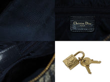 Load image into Gallery viewer, CHRISTIAN DIOR クリスチャンディオール トロッター ハンドバッグ PZ1002 キャンバス レザー ネイビー グレー ゴールド 美品 中古 4c076537
