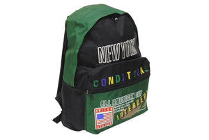 NEW YORK ニューヨーク リュック バックパック キッズ グリーン ブラック ポリエステル 美品 中古 4c076548