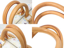 画像をギャラリービューアに読み込む, LOUIS VUITTON ルイヴィトン ボストンバッグ スピーディ40 村上隆 M93216 ホワイト マルチカラー PVC レザー ゴールド金具 美品 中古 4c076551