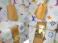 画像をギャラリービューアに読み込む, LOUIS VUITTON ルイヴィトン ボストンバッグ スピーディ40 村上隆 M93216 ホワイト マルチカラー PVC レザー ゴールド金具 美品 中古 4c076551