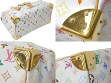 画像をギャラリービューアに読み込む, LOUIS VUITTON ルイヴィトン ボストンバッグ スピーディ40 村上隆 M93216 ホワイト マルチカラー PVC レザー ゴールド金具 美品 中古 4c076551