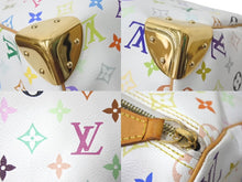 画像をギャラリービューアに読み込む, LOUIS VUITTON ルイヴィトン ボストンバッグ スピーディ40 村上隆 M93216 ホワイト マルチカラー PVC レザー ゴールド金具 美品 中古 4c076551
