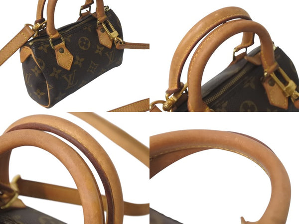 LOUIS VUITTON ルイヴィトン モノグラム ミニスピーディ 2WAY ハンドバッグ ショルダーバッグ M41534 ブラウン ゴールド金具 良品 中古 4c076558