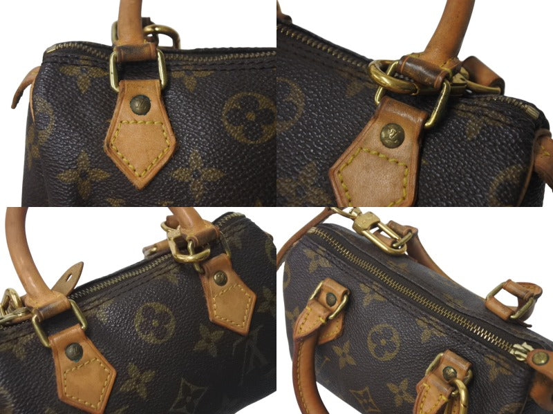 LOUIS VUITTON ルイヴィトン モノグラム ミニスピーディ 2WAY ハンドバッグ ショルダーバッグ M41534 ブラウン ゴールド金具 良品 中古 4c076558