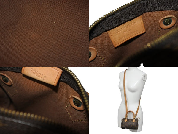 LOUIS VUITTON ルイヴィトン モノグラム ミニスピーディ 2WAY ハンドバッグ ショルダーバッグ M41534 ブラウン ゴールド金具 良品 中古 4c076558