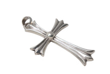 画像をギャラリービューアに読み込む, CHROME HEARTS クロムハーツ ラージCHクロス Wベイル ペンダント チャーム 重量約45.2g STERLING刻印 美品 中古 4c076571