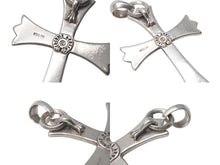 画像をギャラリービューアに読み込む, CHROME HEARTS クロムハーツ ラージCHクロス Wベイル ペンダント チャーム 重量約45.2g STERLING刻印 美品 中古 4c076571