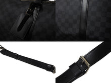 画像をギャラリービューアに読み込む, LOUIS VUITTON ルイヴィトン キーポル バンドリエール55 ボストンバッグ N41413 ダミエグラフィット ブラック 美品 中古 4c076574