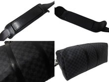 画像をギャラリービューアに読み込む, LOUIS VUITTON ルイヴィトン キーポル バンドリエール55 ボストンバッグ N41413 ダミエグラフィット ブラック 美品 中古 4c076574