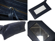 画像をギャラリービューアに読み込む, BALENCIAGA バレンシアガ ハンドバッグ ２WAY THE PART TIME ザパートタイム ネイビー レザー 168028 美品 中古 4c076584