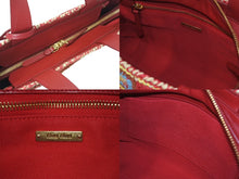 Load image into Gallery viewer, 極美品 MIUMIU ミュウミュウ カゴバッグ 2WAYバッグ ハンドバッグ ショルダーバッグ 5BA183 ラフィア レザー レッド マルチカラー 中古 4c076600