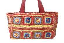 Load image into Gallery viewer, 極美品 MIUMIU ミュウミュウ カゴバッグ 2WAYバッグ ハンドバッグ ショルダーバッグ 5BA183 ラフィア レザー レッド マルチカラー 中古 4c076600