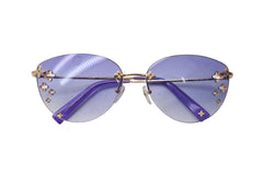 LOUIS VUITTON ルイヴィトン フラワー デスマヨ キャットアイ サングラス M96027 パープルグラデーション ゴールド金具 美品 中古 4c076609
