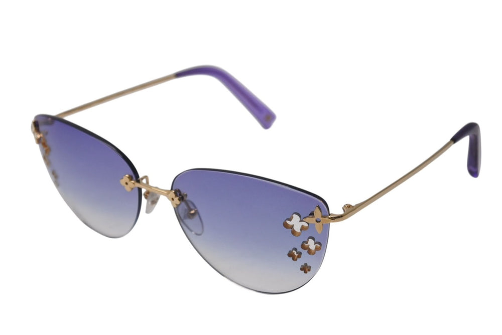LOUIS VUITTON Flower Desmayo Cat Eye Sunglasses M96027 Purple Gradient Gold Hardware Good Condition Used 4c076609