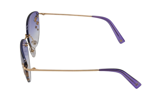 LOUIS VUITTON ルイヴィトン フラワー デスマヨ キャットアイ サングラス M96027 パープルグラデーション ゴールド金具 美品 中古 4c076609