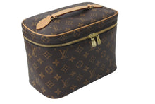 画像をギャラリービューアに読み込む, 極美品 LOUIS VUITTON ルイヴィトン モノグラム ニースBB バニティバッグ M42265 ブラウン ゴールド金具 中古 4c076616