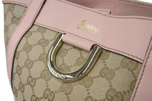 画像をギャラリービューアに読み込む, GUCCI グッチ ハンドバッグ GGキャンバス 211983 ベージュ ピンク シルバー金具 美品 中古 4c076621
