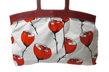 Load image into Gallery viewer, MIUMIU ミュウミュウ ハンドバッグ 花柄 チューリップ ホワイト レッド ナイロン レザー サイズ31 美品 中古 4c076631