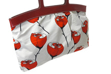 Load image into Gallery viewer, MIUMIU ミュウミュウ ハンドバッグ 花柄 チューリップ ホワイト レッド ナイロン レザー サイズ31 美品 中古 4c076631