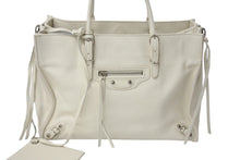 画像をギャラリービューアに読み込む, BALENCIAGA バレンシアガ THE PAPER ザペーパー ハンドバッグ アイボリー レザー 370926 手持ち 鞄 美品 中古 4c076635