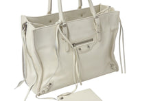 画像をギャラリービューアに読み込む, BALENCIAGA バレンシアガ THE PAPER ザペーパー ハンドバッグ アイボリー レザー 370926 手持ち 鞄 美品 中古 4c076635