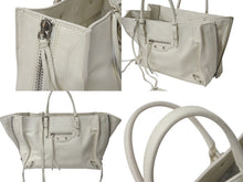 画像をギャラリービューアに読み込む, BALENCIAGA バレンシアガ THE PAPER ザペーパー ハンドバッグ アイボリー レザー 370926 手持ち 鞄 美品 中古 4c076635