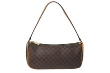 Load image into Gallery viewer, CELINE セリーヌ ワンショルダーバッグ ミニハンドバッグ アクセサリーポーチ マカダム柄 ブラウン 美品 中古 4c076636 正規品