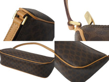 Load image into Gallery viewer, CELINE セリーヌ ワンショルダーバッグ ミニハンドバッグ アクセサリーポーチ マカダム柄 ブラウン 美品 中古 4c076636 正規品
