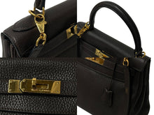 画像をギャラリービューアに読み込む, HERMES エルメス ケリー28 内縫い ショコラ ◻︎J刻印 トリヨンクレマンス ゴールド金具 ハンドバッグ 美品 中古 4c076667