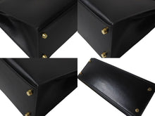 画像をギャラリービューアに読み込む, HERMES エルメス ケリー28 外縫い ブラック ○Z刻印 カーフスキン ゴールド金具 ハンドバッグ 美品 中古 4c076669