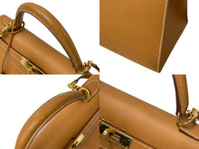 画像をギャラリービューアに読み込む, HERMES エルメス ケリー 28 外縫い ブラック □G刻印 ヴォーシャモニー V金具 ゴールド金具 ハンドバッグ 中古 4c076674