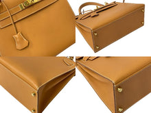 画像をギャラリービューアに読み込む, HERMES エルメス ケリー 28 外縫い ブラック □G刻印 ヴォーシャモニー V金具 ゴールド金具 ハンドバッグ 中古 4c076674