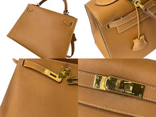 画像をギャラリービューアに読み込む, HERMES エルメス ケリー 28 外縫い ブラック □G刻印 ヴォーシャモニー V金具 ゴールド金具 ハンドバッグ 中古 4c076674