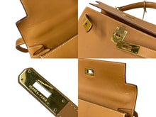 画像をギャラリービューアに読み込む, HERMES エルメス ケリー 28 外縫い ブラック □G刻印 ヴォーシャモニー V金具 ゴールド金具 ハンドバッグ 中古 4c076674