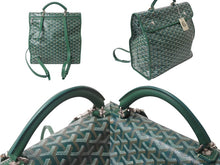 画像をギャラリービューアに読み込む, 新品同様 GOYARD ゴヤール サンレジェ バックパック ゴヤールディンキャンバス グリーンシルバー金具 STLEGEMMLTY33CG33P SUT120190 中古 4c076715