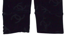 Load image into Gallery viewer, CHANEL シャネル ココマーク レギンス スウェットパンツ ボトムス ベロア ヴィンテージ ブラック レディース 総柄 美品 中古 4c076730