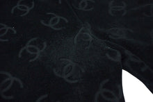 Load image into Gallery viewer, CHANEL シャネル ココマーク レギンス スウェットパンツ ボトムス ベロア ヴィンテージ ブラック レディース 総柄 美品 中古 4c076730