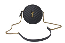 Load image into Gallery viewer, SAINT LAURENT サンローラン ヴィニル チェーンショルダーバッグ レザー ブラック 610436 美品 中古 4c076731