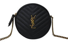 Load image into Gallery viewer, SAINT LAURENT サンローラン ヴィニル チェーンショルダーバッグ レザー ブラック 610436 美品 中古 4c076731