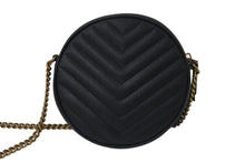 Load image into Gallery viewer, SAINT LAURENT サンローラン ヴィニル チェーンショルダーバッグ レザー ブラック 610436 美品 中古 4c076731