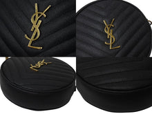 Load image into Gallery viewer, SAINT LAURENT サンローラン ヴィニル チェーンショルダーバッグ レザー ブラック 610436 美品 中古 4c076731