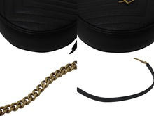 Load image into Gallery viewer, SAINT LAURENT サンローラン ヴィニル チェーンショルダーバッグ レザー ブラック 610436 美品 中古 4c076731