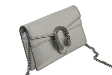 Load image into Gallery viewer, GUCCI グッチ チェーンショルダーバッグ デュオニソス 476432 レザー シルバー 美品 中古 4c076733